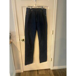 Wrangler Men's 13MWZ Dark Wash High Rise Rigid Cowboy Cut Straight Jeans Indigo